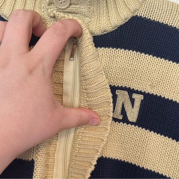 Crable For Her Full Zip Cardigan Sweater Size M 8-10 Striped Academia Varsity - Picture 3 of 7